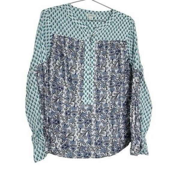 Sundance Floral Printed Peasant Explorer To Sz M Blue White - Picture 1 of 10